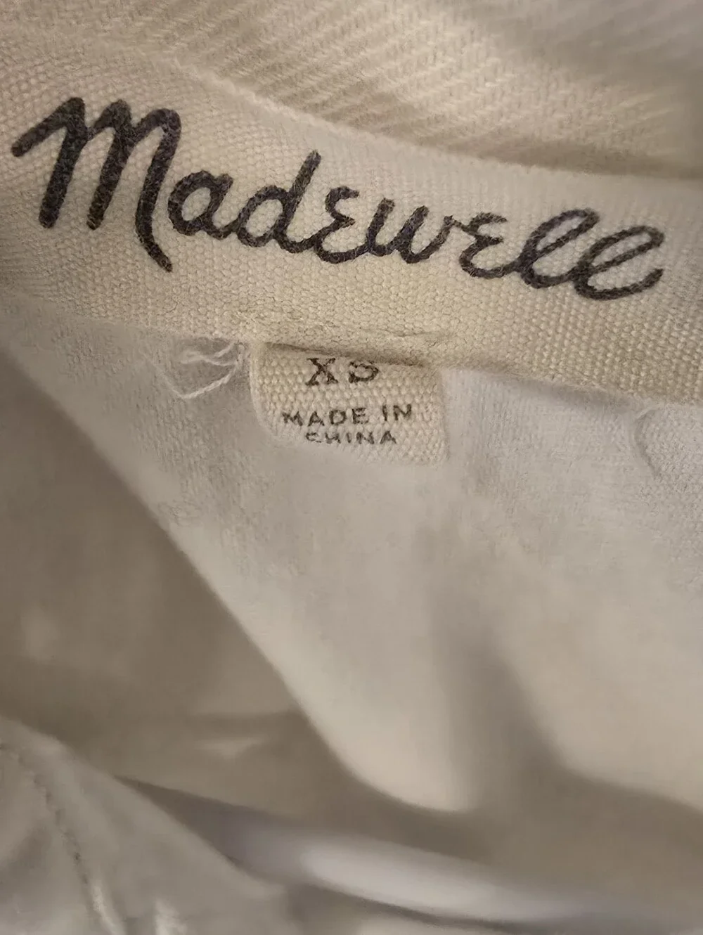 Madewell White Cotton Courier Button Down Shirt Size: XS - Picture 7 of 7